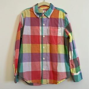 GAP Kids Boys multicolored plaid shirt M